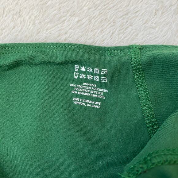 Reformation Ecostretch High Waist Bike Shorts Women Size L Green Colorblock Yoga - Picture 5 of 8